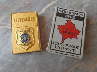 Very Rare 1998 Zippo Limited Edition Nato " Unmik " United Nations Mission Kosovo