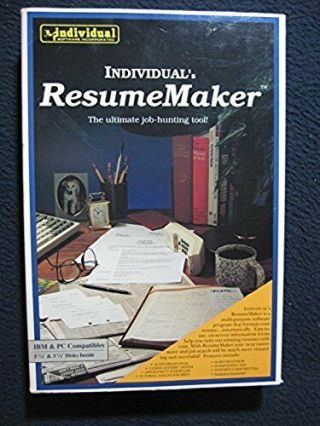 Resumemaker: The Ultimate Job - Hunting Tool 5.  25 " And 3.  5 " Disks Vintage