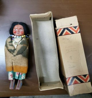 Vintage Skookum Native American Indian Doll 14 " With Box