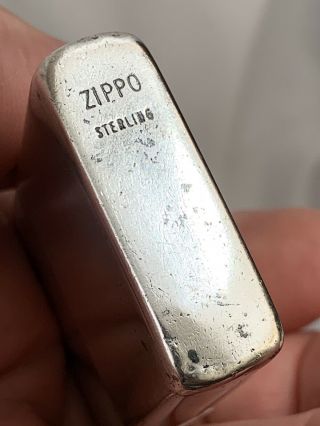 Early 1950’s Full Size Sterling Silver Zippo Lighter With Signature