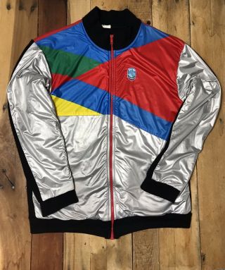 Vintage Seb Italy Cycling Wool Blend Full Zip Biking Color Block Retro Jacket M