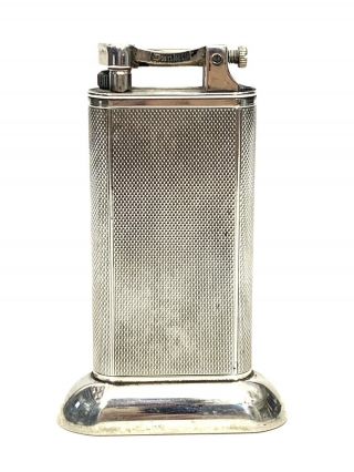 Stunning Dunhill Silver Plated Engine Turned Table Lighter