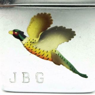 Vintage 1951 Zippo Lighter Town & Country Pheasant - PAINT - 2