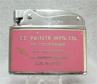 Vintage Ez - Paintr Manufacturing Co.  Los Angeles Flat Advertising Lighter Lqqk