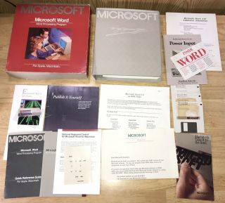 1984 Macintosh 128k Mac 512k Microsoft Word Software Boxed Set