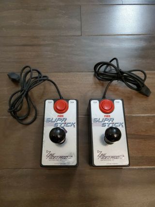 Two Arcade Joysticks Supr Stick Vintage Zyne Video Atari 800 400 2600 Vcs Rare