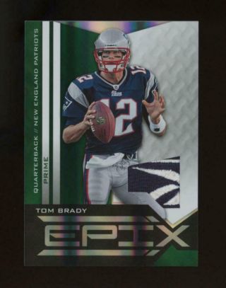 2011 Panini Epix Prime Tom Brady 5/5 Game Patch Jersey (back Edge Damage)