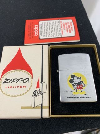 1976 Zippo Lighter - Walt Disney Productions Mickey Mouse -