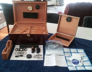 Cigar Humidor 100,  & Small Humidor 20,  With Complete Accessory Starter Kit