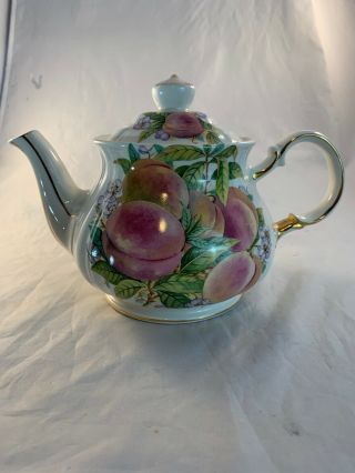 Vintage,  Rare Windsor Peach Teapot Made In England By Sadler From The 1970s