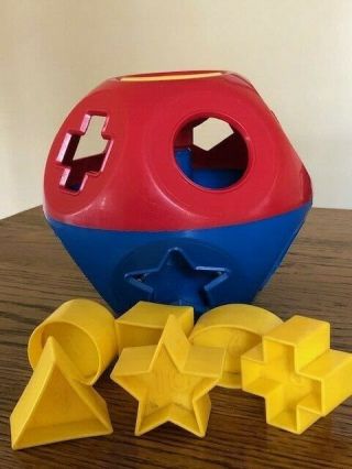 Vintage Tupperware Shape - O - Ball Red,  Blue And Yellow