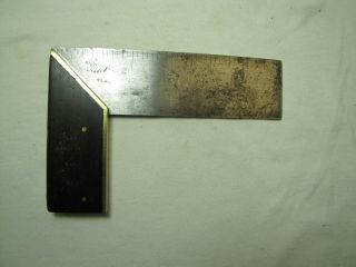 Vintage Wood,  Steel And Brass Tri Square
