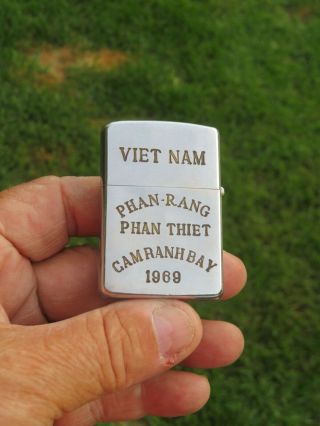 Vintage 1968 Zippo Lighter Vietnam Phan - Rang Phan Thiet Cam Ranh Bay