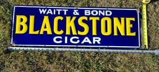 Vintage C1930 Blackstone Cigar Tobacco Gas Oil 36 " Embossed Porcelain Metal Sign
