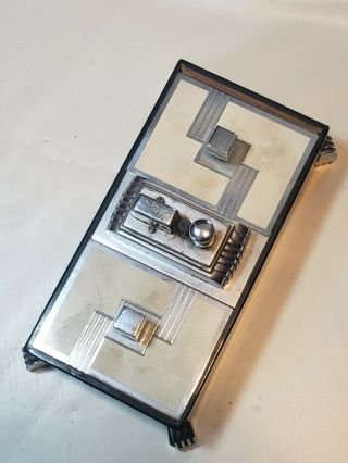 Vintage Ronson Touch Tip Art Deco Lighter Chrome Metal Whole Setup Side Boxes 3