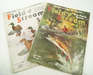 Vintage Field & Stream Magazines April 1938 October 1938 - - You Choose - -