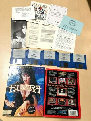 Elvira The Fantasy Adventure By Accolade For The Commodore Amiga Complete Cib