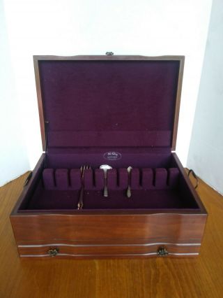 Vintage Old Colony Cherry Wood Wooden Flatware Silverware Utensil Chest Drawer