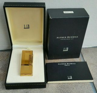 Newly Serviced Boxed With Dunhill Rl1338 Gold Plated Rollagas Lighter