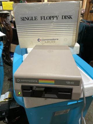 Commodore 1541 Single Floppy Disk Drive For The C64 W/ Box,  Power,