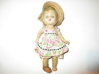 Vintage Vogue Ginny Doll 6 1/2 Inches Tall With Clothes And Hat