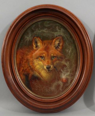 Authentic ANTHONY BARHAM Oval Portrait Oil Painting Young Country FOX 2