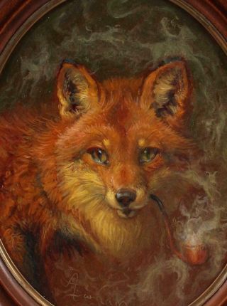 Authentic ANTHONY BARHAM Oval Portrait Oil Painting Young Country FOX 3