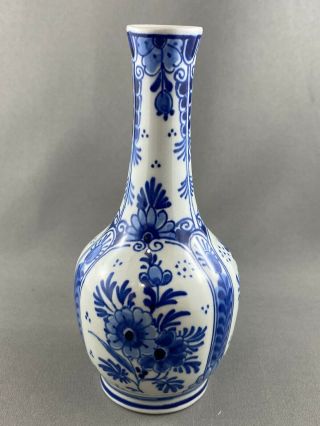 Vintage Delft Blue Tin Glazed Old Mark Bud Vase Outstanding Example Made Holland