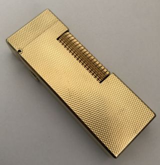 Early Dunhill Gold Plated ‘barley’ Rollagas Lighter - Fully Overhauled