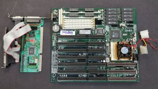 Motherboard,  Amd 486 Dx4 Am486 100mhz Processor & 16mb Ram For Retro Gaming Mb38