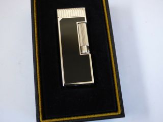 Dunhill Generation Rollagas Lighter - Black Lacquer/palladium Plated - Boxed