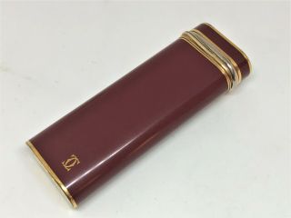Auth Cartier Trinity 3 - Color Ring Bordeaux Composite Gold Trim Lighter Enamel