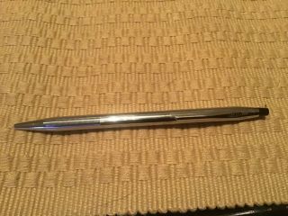 Vintage Cross Classic Century Silver Tone Chrome Pen,  Writes Blue Made In Usa