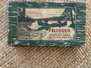 Vintage Pflueger Famous Bait Box & Contents