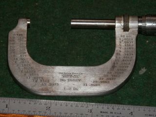 Lufkin Micrometer 1 - 2 inch Wood Box,  Wrench,  Standard - Vintage 2