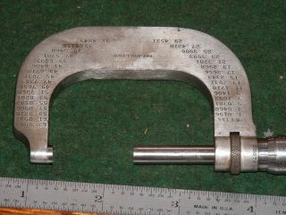 Lufkin Micrometer 1 - 2 inch Wood Box,  Wrench,  Standard - Vintage 3