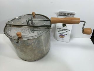 Vintage " The Twister " Stainless Steel Popcorn Popper Great Northern Popcorn Comp