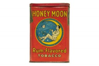 Rare 1910s " Honeymoon " Hinged Litho Pocket Tobacco Tin In.
