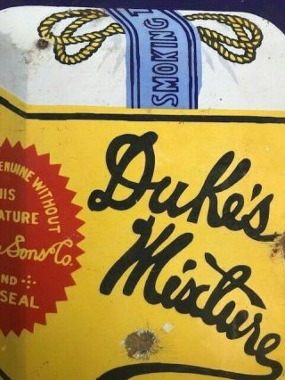 Vintage Duke ' s Mixture Tobacco Porcelain Sign 3