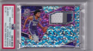 Marvin Bagley 2018 - 19 Spectra Neon Pink Rookie Patch Auto Rc 16/25 - Psa 10 Gem
