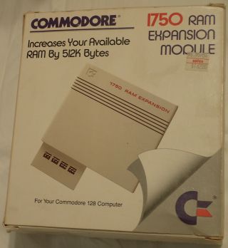 Commodore 1750 Ram Expansion Unit 512k Bytes - Empty Box,  Setup Disk,  Directions