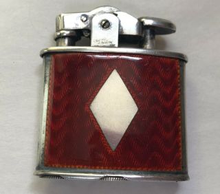 Ronson De - Light Sterling Silver Guilloche Enamel Lighter w Box 3