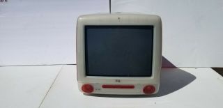 Vtg.  Apple iMac Berry Red G3 Computer with ac cable keyboard and Box 2