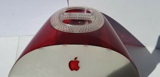 Vtg.  Apple iMac Berry Red G3 Computer with ac cable keyboard and Box 3