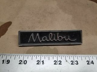 (1) Vintage Malibu Emblem Badge Oem Script Vintage