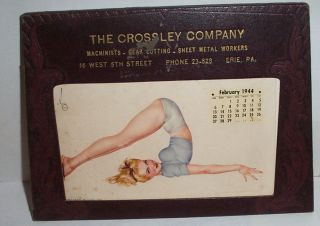 Vintage Varga 1944 Pin Up Calendar 11 Months Erie Pa.  Advertising Crossley Co