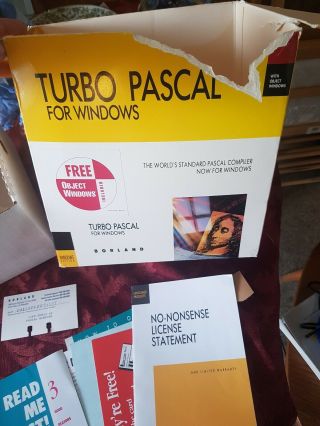 Borland Turbo Pascal 1.  0 For Windows / Manuals 5.  2 " Dd Disk