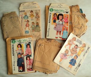 6 Vtg 1960s Sewing Patterns For Doll Clothes Chatty Cathy Barbie Skipper Mattel