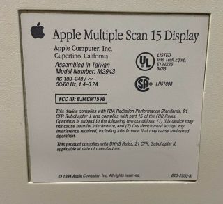 Apple Multiple Scan 15 Display (m2943)