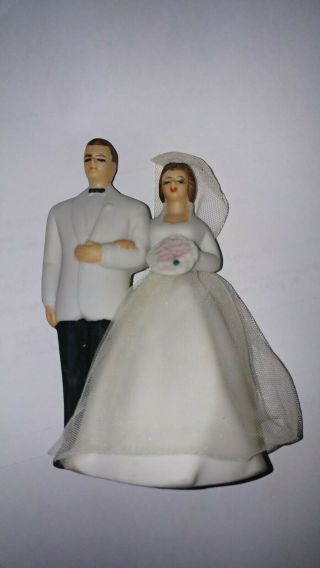 Vintage Wilton Wedding Cake Topper Of Bride And Groom